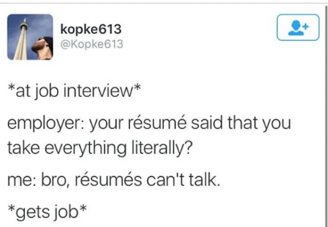 resume meme