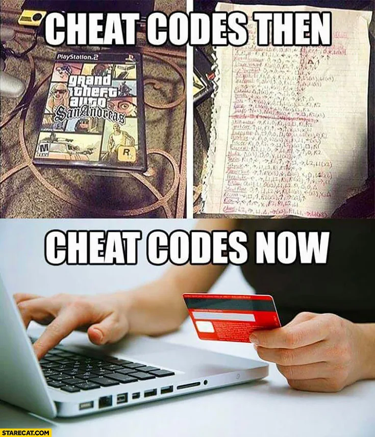 cheat code meme