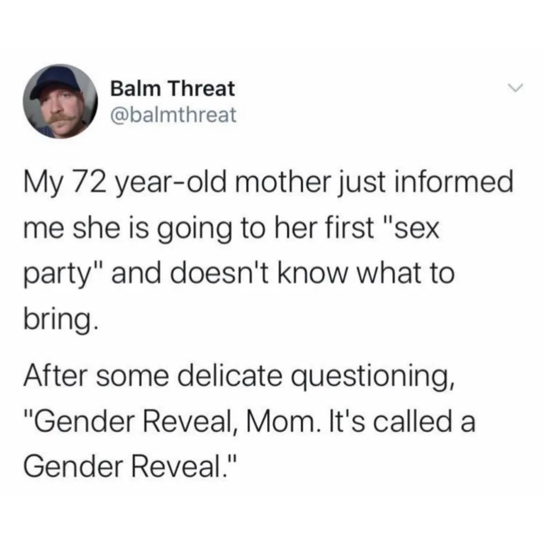 gender reveal party meme