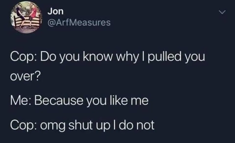 getting pulled over meme