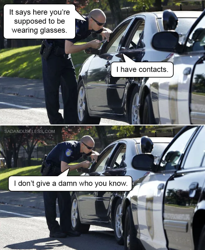 getting pulled over meme