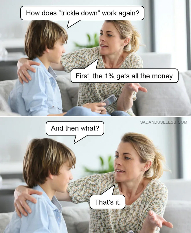 trickle down economics meme