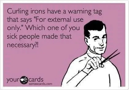 curling iron meme