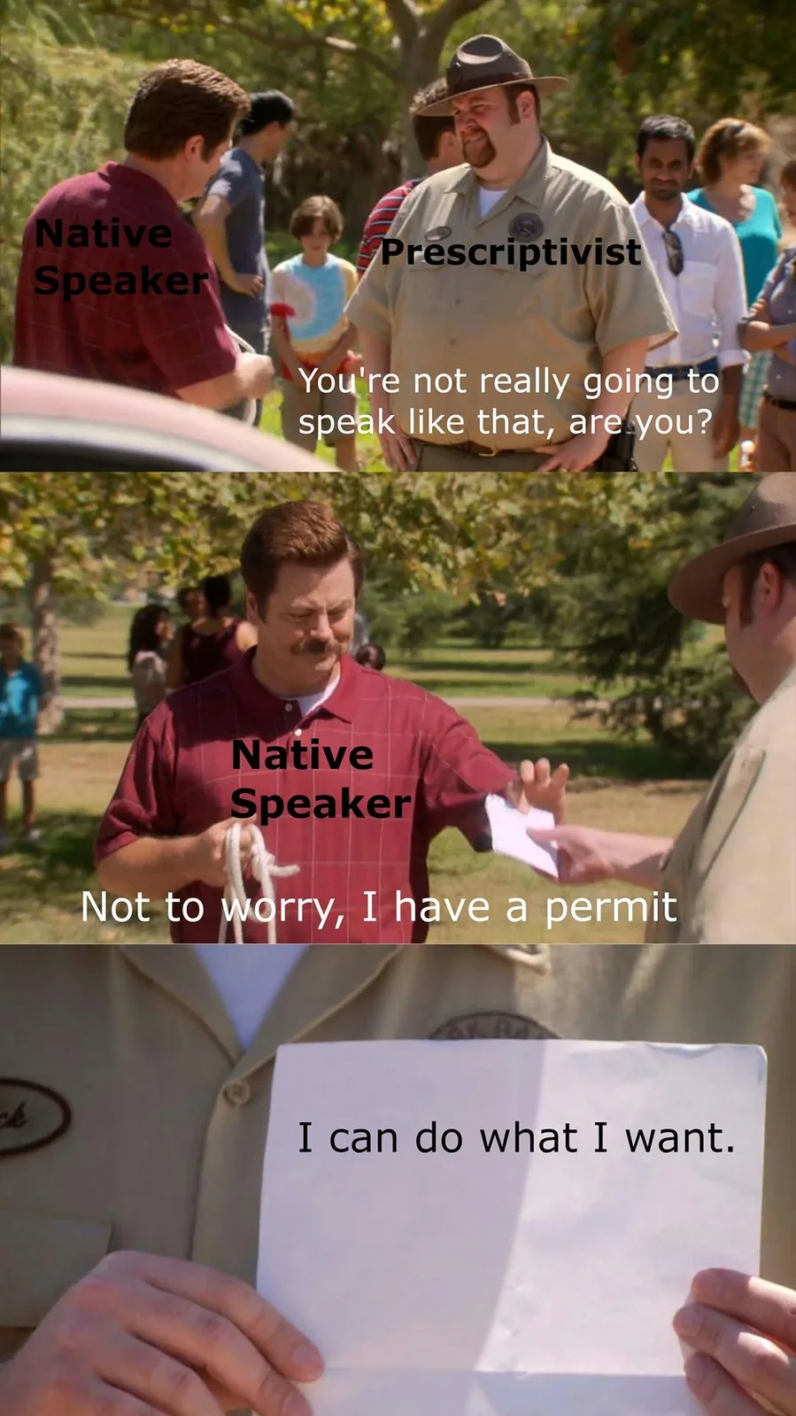 prescriptivism meme
