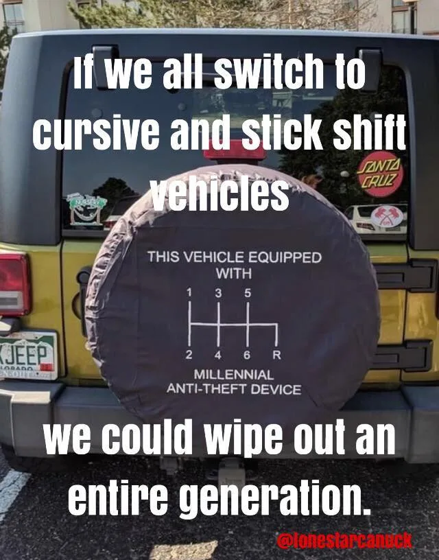 cursive meme