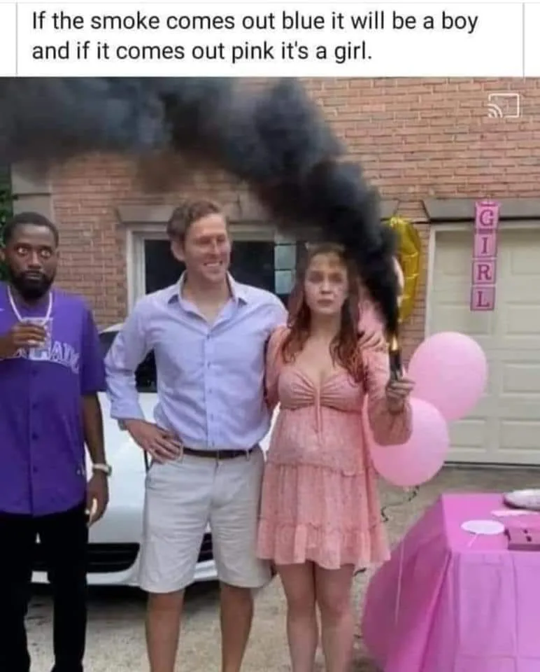 gender reveal party meme