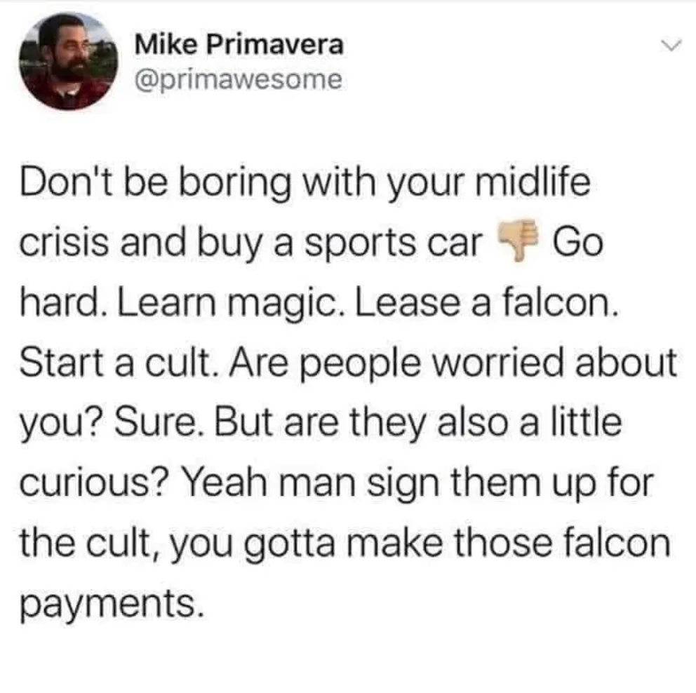 midlife crisis meme