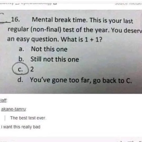 multiple-choice test meme