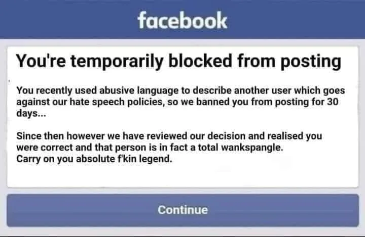 Facebook Jail meme