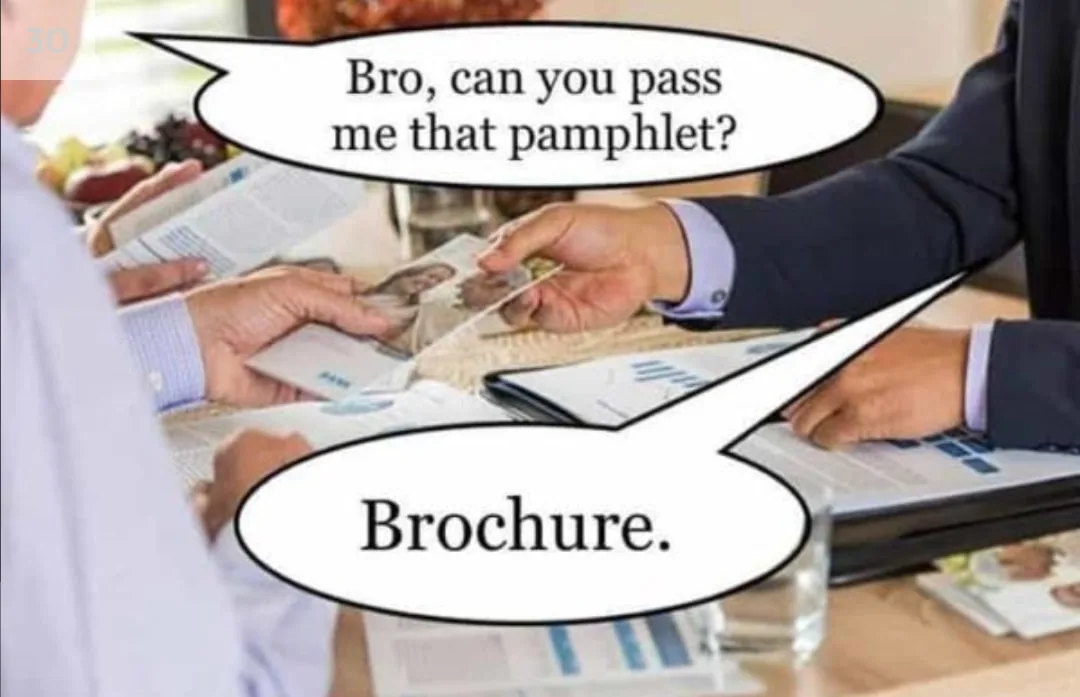 brochure meme