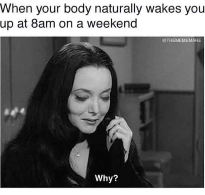 waking up early meme