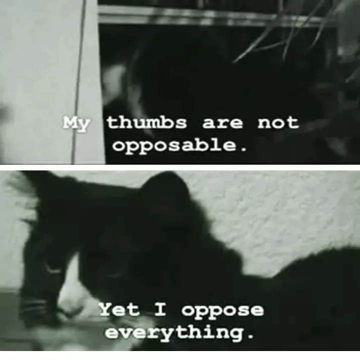 opposable thumb meme