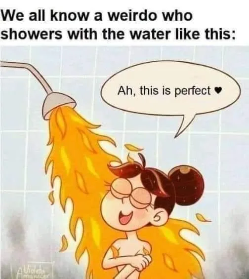 hot shower meme
