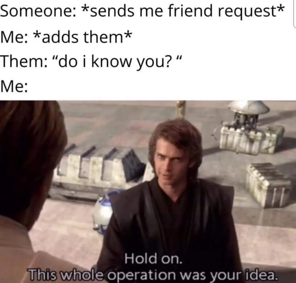 Facebook friend request meme
