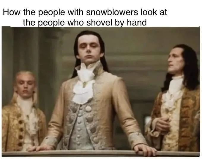 shoveling snow meme