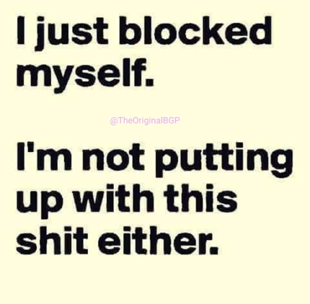 Blocking on Facebook meme