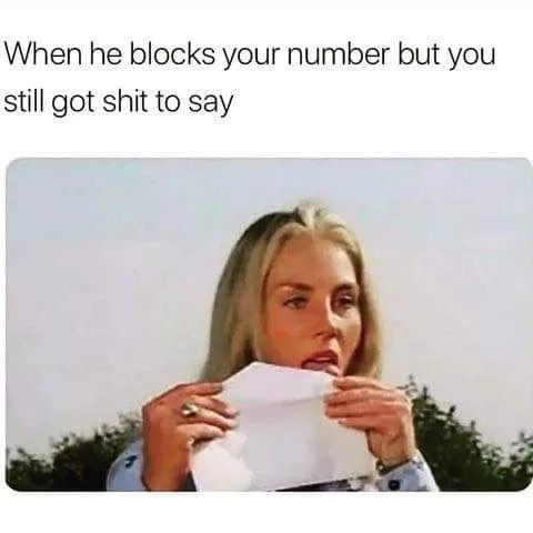 blocking someone's number meme