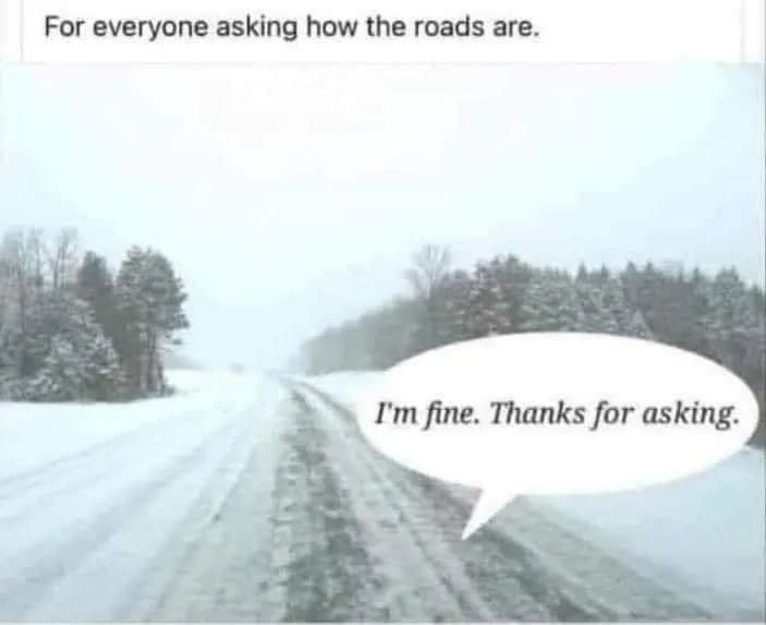 Driving in the snow meme