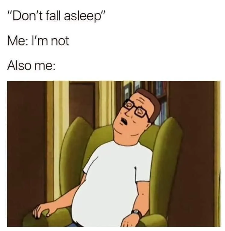 falling asleep meme