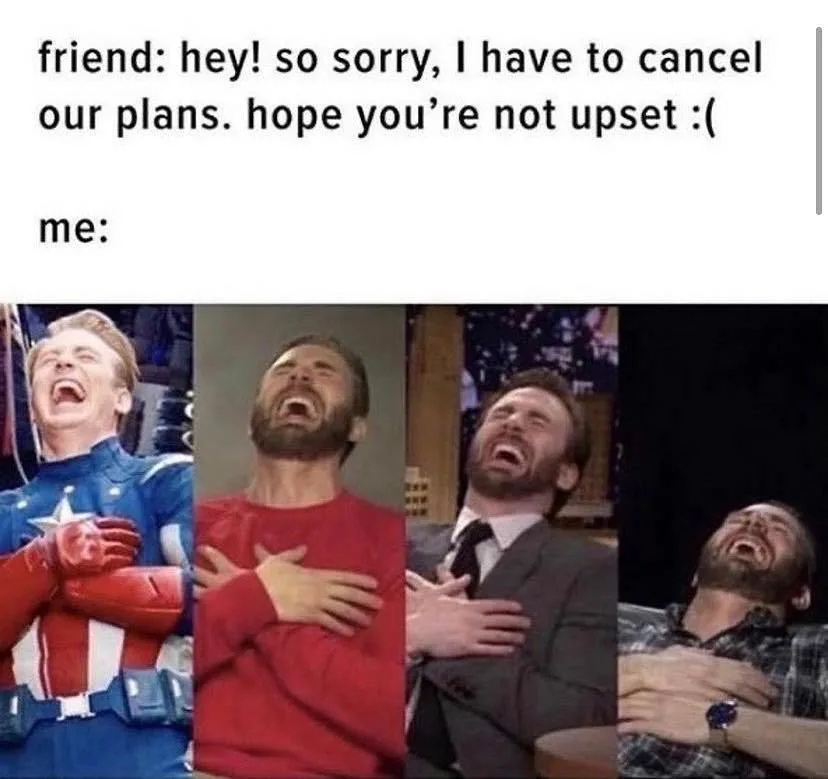cancelling plans meme