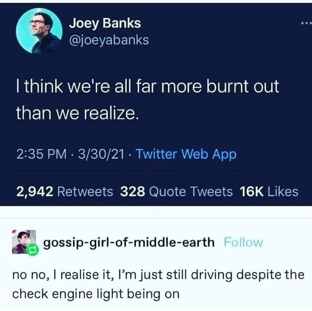 being burnt out meme