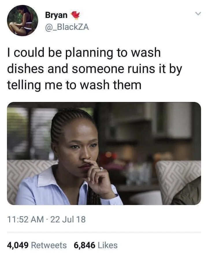 being told to do something meme