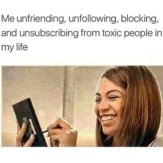 Blocking on Facebook meme