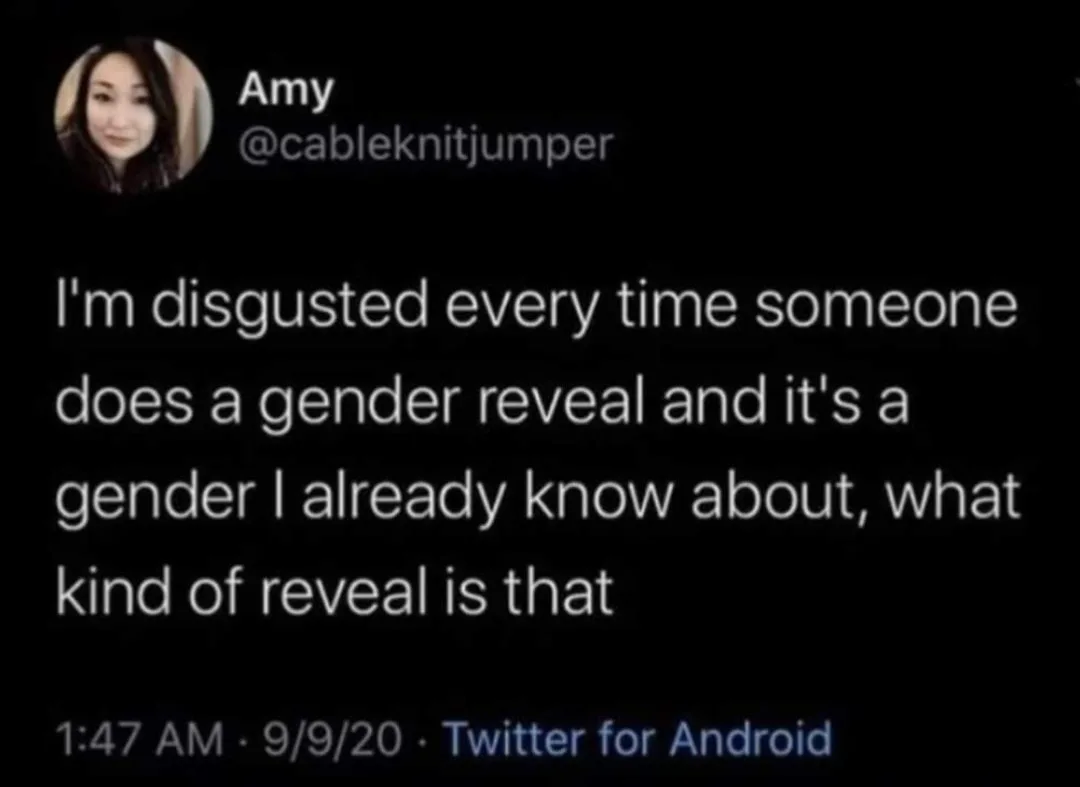 gender reveal party meme