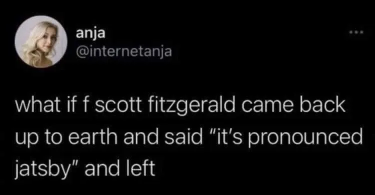 F. Scott Fitzgerald meme