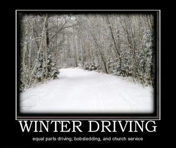Driving in the snow meme