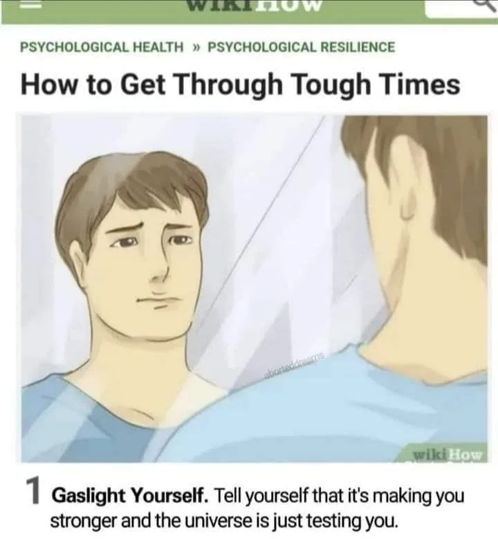 getting through something meme