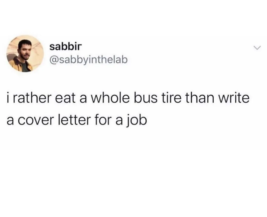 cover letter meme