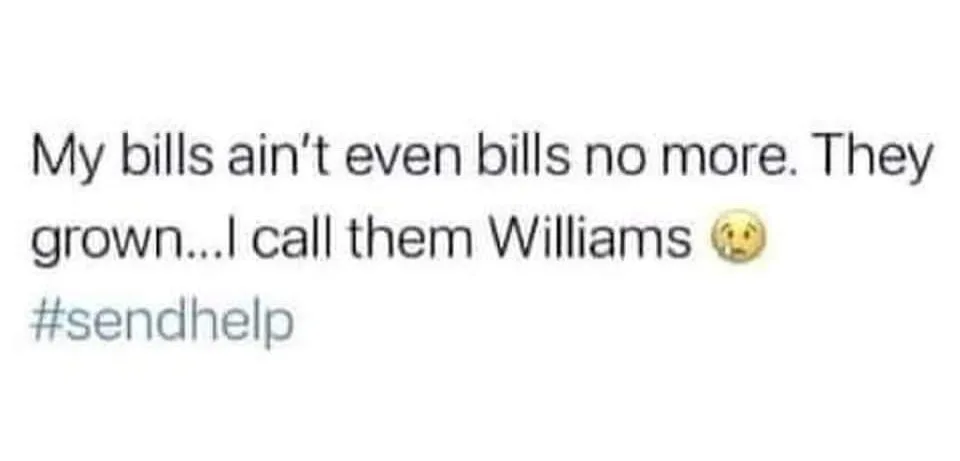 paying bills meme