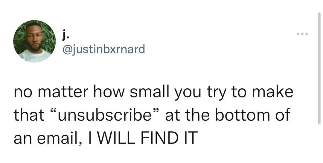 unsubscribing meme
