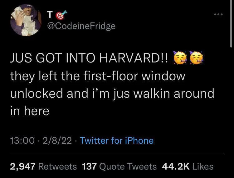 Harvard meme