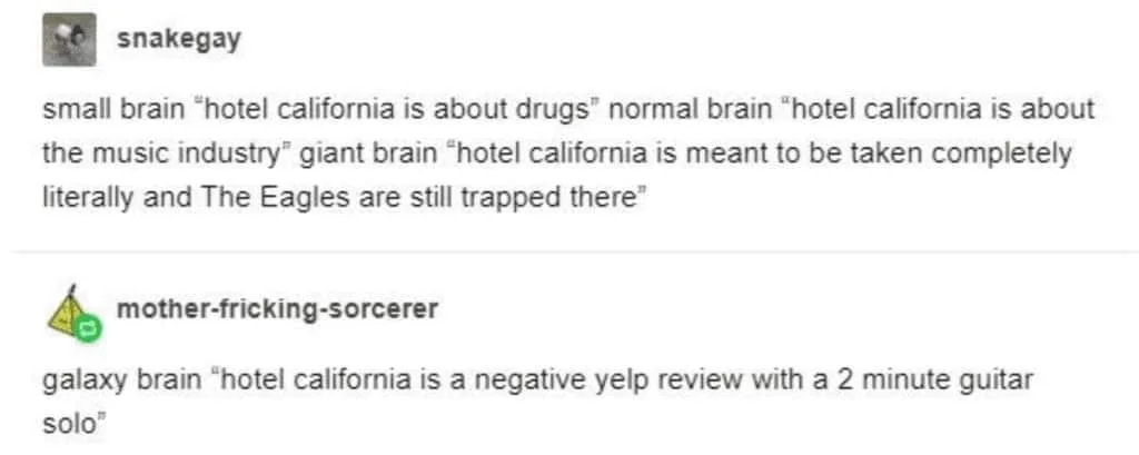 Hotel California meme