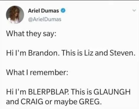 forgetting someone's name meme
