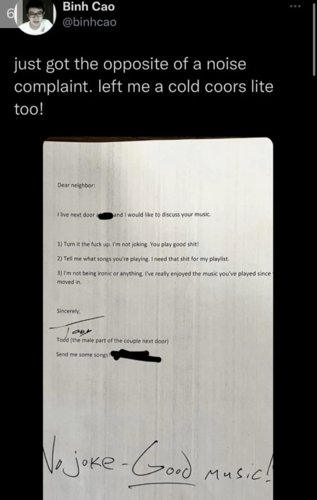 noise complaint meme