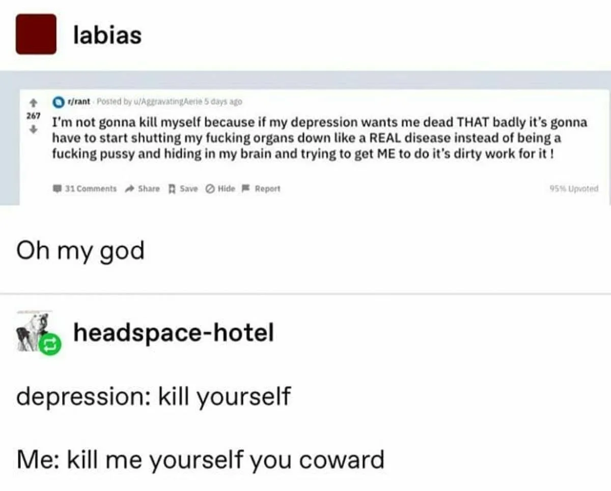 being suicidal meme