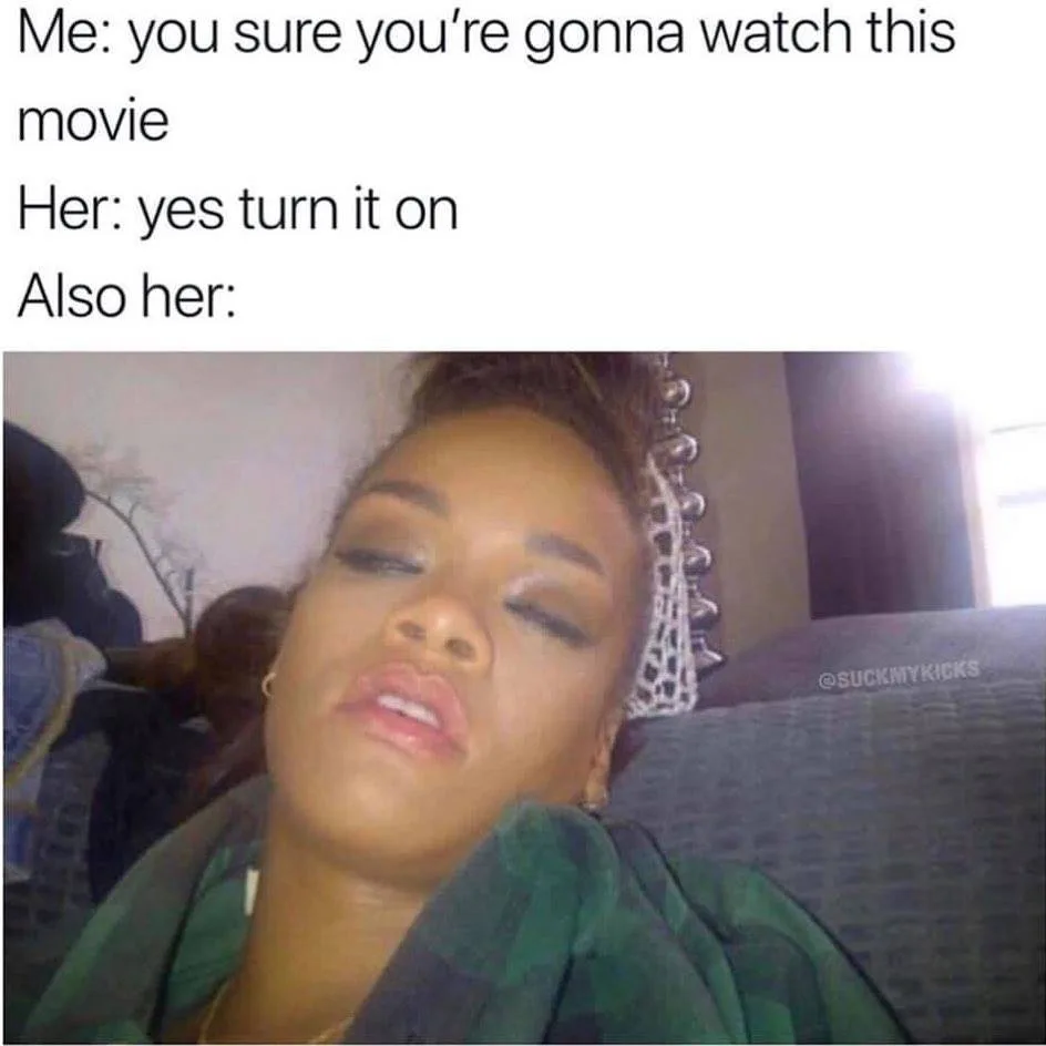 falling asleep meme