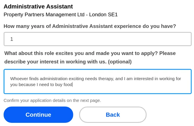 applying for a job meme