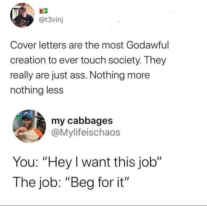 cover letter meme
