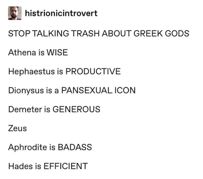 Greek god meme