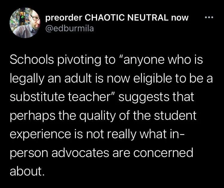 substitute teaching meme