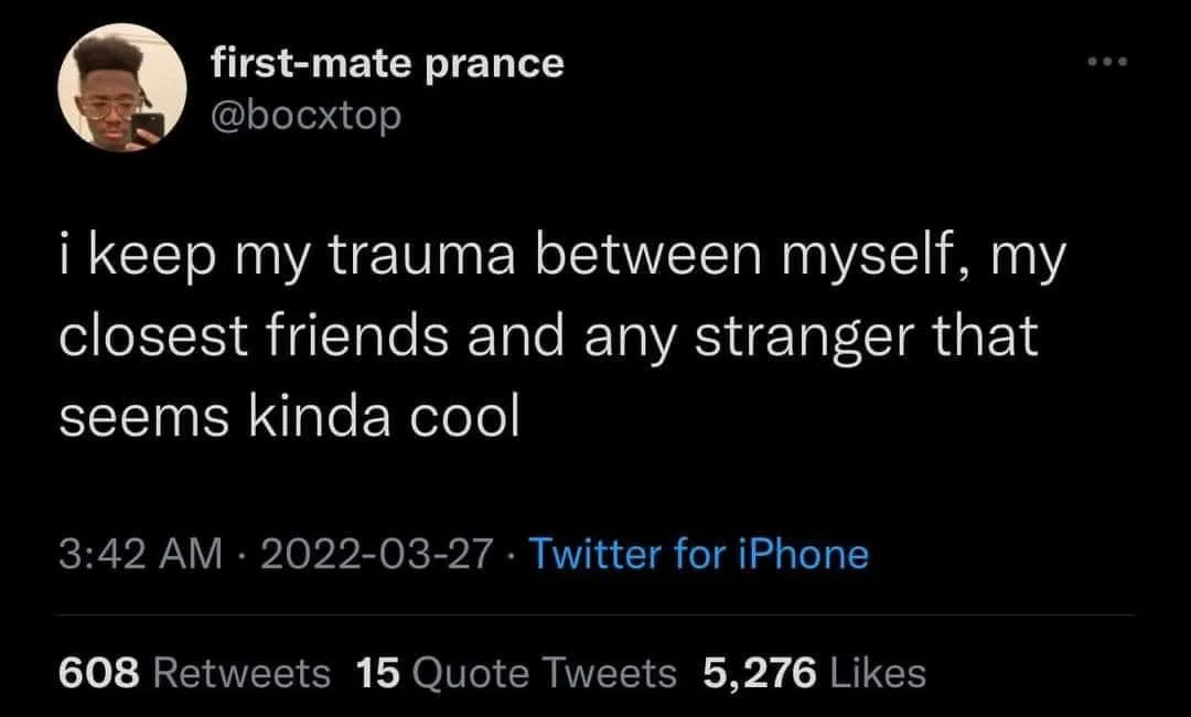 trauma dumping meme