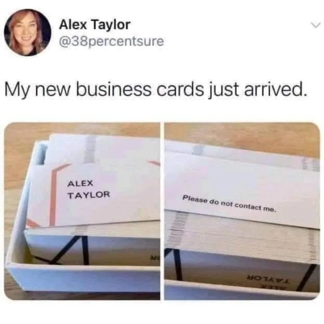 business card meme